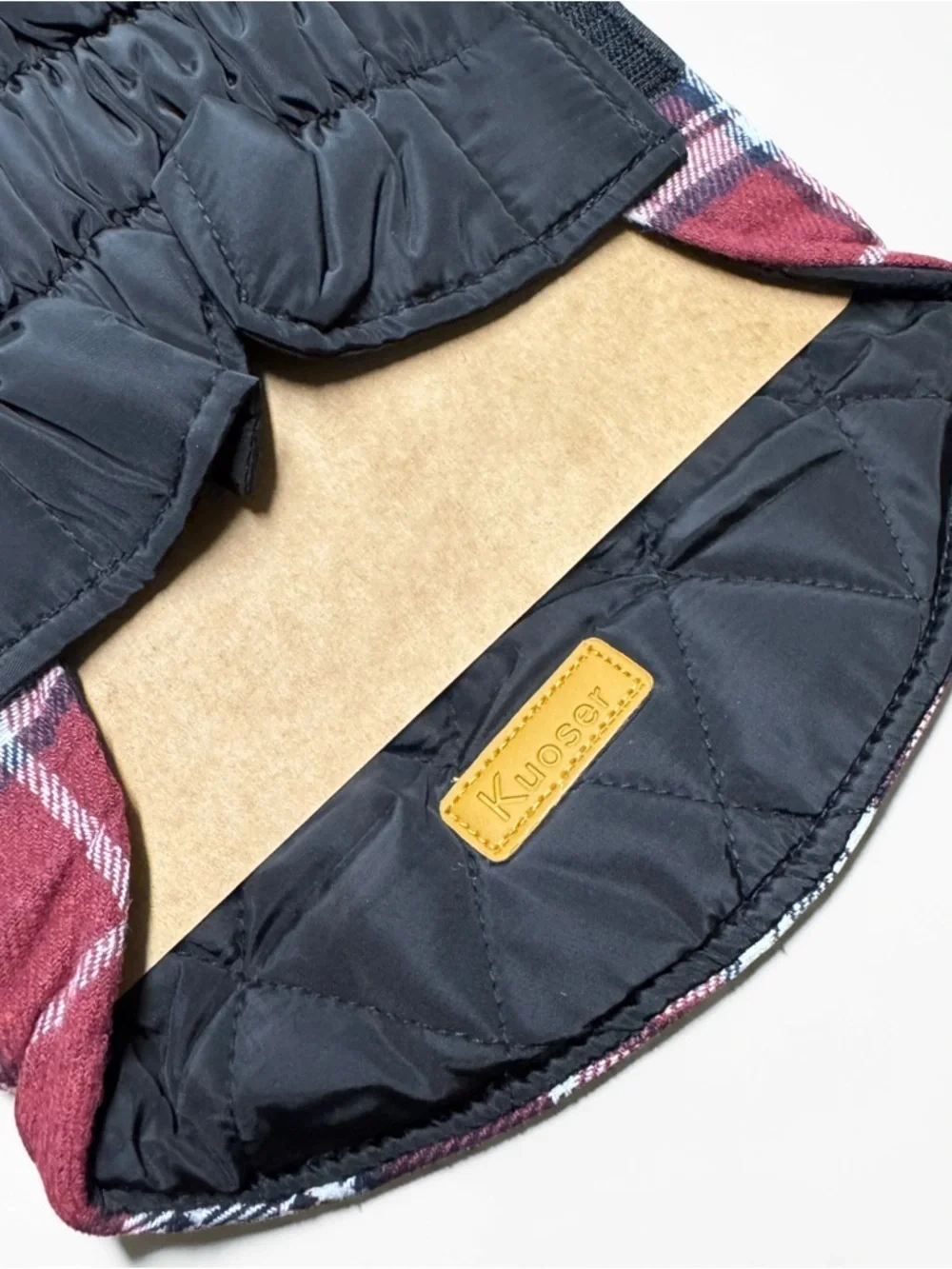 Kuoser Dog Coat Small Waterproof Reversible Jacket Plaid Winter Warm Puppy NWT